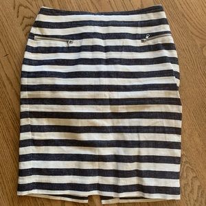 Women's Ann Taylor Blue Striped Skirt Size 4 Cute!